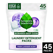 Seventh Generation Natural Laundry Detergent Packs, Powder, Lavender Scent, 45 Packets/Pack, 8/Carton (62692700)
