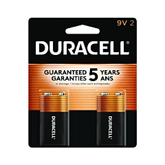 Duracell CopperTop Alkaline 9V Batteries, 2/Pack (MN1604B2Z)