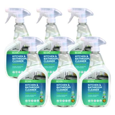 ECOS PRO Parsley Plus All-Purpose Kitchen and Bathroom Cleaner, Parsely Scent, 32 oz Spray Bottle, 6/Carton (PL97466CT)