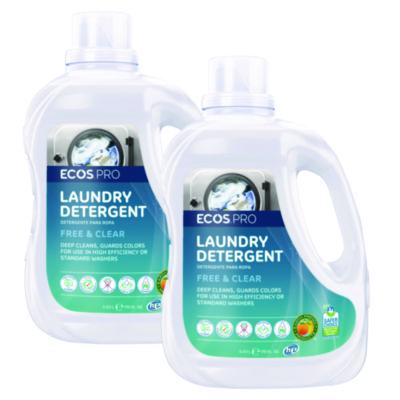 ECOS PRO Laundry Detergent Liquid, Free and Clear, 170 oz Jug, 2/Carton (PL937102CT)