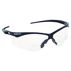 KleenGuard Nemesis Readers Safety Glasses, 1.5+ Diopter, Black Half Frame, Clear Dual Lens (28621)