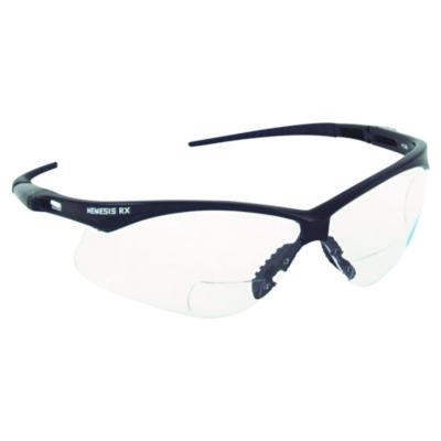 KleenGuard Nemesis Readers Safety Glasses, 1.5+ Diopter, Black Half Frame, Clear Dual Lens (28621)