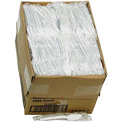 Pactiv Evergreen Fieldware Cutlery, Individually Wrapped, Mediumweight Spoon, Plastic, White, 1,000/Carton (FKSWCH)