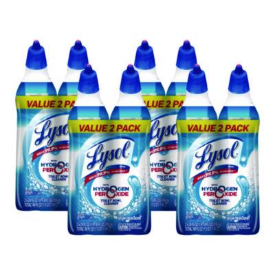 LYSOL Brand Toilet Bowl Cleaner with Hydrogen Peroxide, Ocean Fresh, 24 oz Angle Neck Bottle, 2/Pack, 4 Packs/Carton (96084)