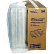 Pactiv Evergreen Hoagie Hinged Lid Container, 9 x 5.5 x 3.2, Clear, Plastic, 220/Carton (YCASH3011UCH)