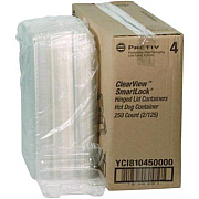 Pactiv Evergreen Hinged Lid Hot Dog Container, 6.5 x 2.8 x 2.3, Clear, Plastic, 250/Carton (YCI810450000)
