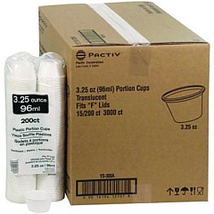 Pactiv Evergreen Plastic Portion Cup, 3.25 oz, Translucent, 3,000/Carton (YS300A)