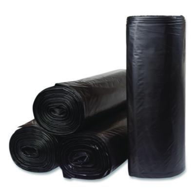 Trinity Plastics Low-Density Can Liners, 33 gal, 1.25 mil, 33" x 39", Black, Flat Pack, 250/Carton (ML3339)