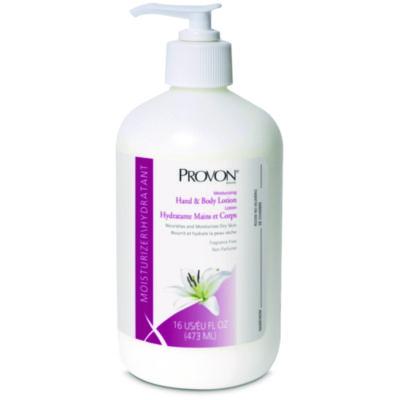 PROVON Moisturizing Hand and Body Lotion, 16 oz Pump Bottle, Fragrance-Free, 12/Carton (423512)