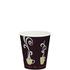 SOLO Thermoguard Insulated Paper Hot Cups, 12 oz, Steam Print Design, 600/Carton (DWTG12STCT)