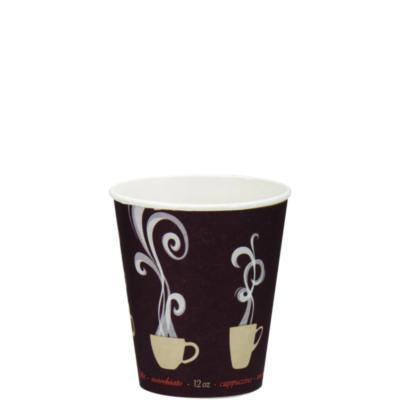 SOLO Thermoguard Insulated Paper Hot Cups, 12 oz, Steam Print Design, 600/Carton (DWTG12STCT)