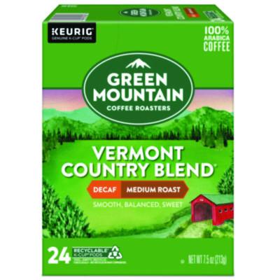 Green Mountain Coffee Vermont Country Blend Decaf Coffee K-Cups, 24/Box (7602)