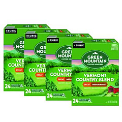Green Mountain Coffee Vermont Country Blend Decaf Coffee K-Cups, 96/Carton (7602CT)