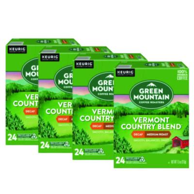 Green Mountain Coffee Vermont Country Blend Decaf Coffee K-Cups, 96/Carton (7602CT)