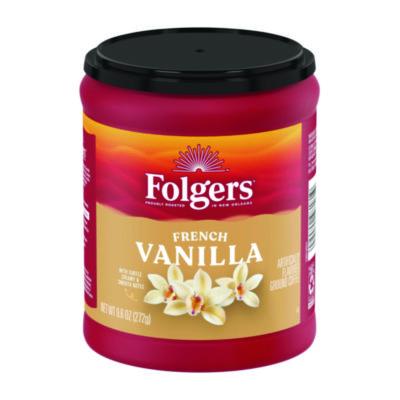 Folgers French Vanilla Ground Coffee, 9.6 oz Can (SMU98181)