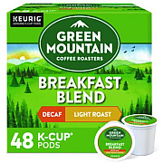 Green Mountain Coffee Breakfast Blend Decaf Coffee K-Cups, 48/Box (5000378815)