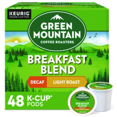 Green Mountain Coffee Breakfast Blend Decaf Coffee K-Cups, 48/Box (5000378815)