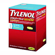 Tylenol Cold + Flu Severe Caplets, 2/Pack, 30 Packs/Box (64568)