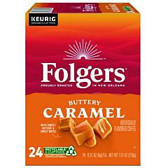Folgers Buttery Caramel Coffee K-Cups, 24/Box (6680)