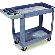 Boardwalk Two-Shelf Utility Cart, Plastic, 2 Shelves, 500 lb Capacity, 17.25" x 40" x 33.5", Gray (4024UCGRA)