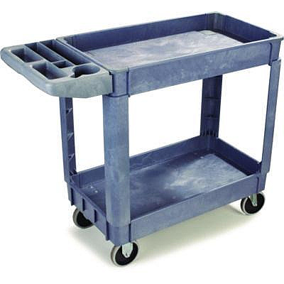Boardwalk Two-Shelf Utility Cart, Plastic, 2 Shelves, 500 lb Capacity, 17.25" x 40" x 33.5", Gray (4024UCGRA)