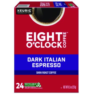 Eight O'Clock Dark Italian Espresso Coffee K-Cups, 24/Box (6408)