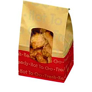 Bagcraft ToGo EcoCraft Grease-Resistant Deli Window Bag, Hot ToGo Labeling, 6.13 x 4 x 12.38, 8 lb Capacity, 500/Carton (300609)