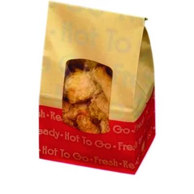 Bagcraft ToGo EcoCraft Grease-Resistant Deli Window Bag, Hot ToGo Labeling, 6.13 x 4 x 12.38, 8 lb Capacity, 500/Carton (300609)