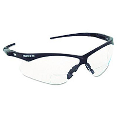 KleenGuard Nemesis Readers Safety Glasses, 2.0+ Diopter, Black Half Frame, Smoke Dual Lens (22518)
