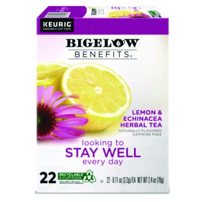 Bigelow Benefits Lemon and Echinacea Herbal K-Cup, 0.11 oz, 22/Box (2025)