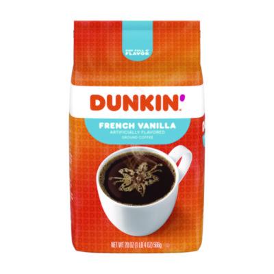 Dunkin' French Vanilla Coffee, 18 oz Bag (00680)