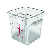 Carlisle Squares Polycarbonate Food Storage Container, 8 qt, 8.75 x 8.75 x 9, Clear, Plastic (1195307)