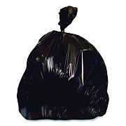 Heritage Linear Low-Density Can Liners, 60 gal, 2.5 mil, 38" x 58", Black, Flat Pack, 50/Carton (402709)