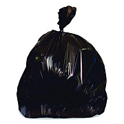 Heritage Linear Low-Density Can Liners, 45 gal, 4 mil, 40" x 46", Black, Flat Pack, 50/Carton (2404015)