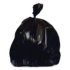 Heritage Linear Low-Density Can Liners, 45 gal, 4 mil, 40" x 46", Black, Flat Pack, 50/Carton (2404015)