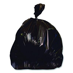 Heritage Linear Low-Density Can Liners, 56 gal, 1.5 mil, 51" x 48", Black, Flat Pack, 100/Carton (2597592)