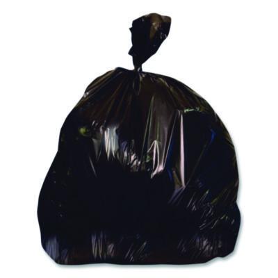 Heritage Linear Low-Density Can Liners, 56 gal, 1.5 mil, 51" x 48", Black, Flat Pack, 100/Carton (2597592)