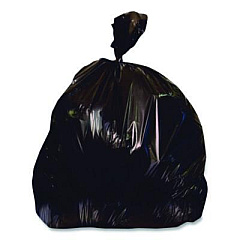 Heritage Linear Low-Density Can Liners, 55 gal, 2 mil, 36" x 58", Black, Flat Pack, 100/Carton (2597606)