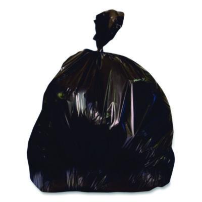Heritage Linear Low-Density Can Liners, 55 gal, 2 mil, 36" x 58", Black, Flat Pack, 100/Carton (2597606)