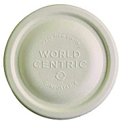 World Centric Fiber Lids for Bowls, Fits 8 oz Bowls, 3.7" Diameter x 0.4" h, Natural, Paper, 1,000/Carton (BOLFB8LF)
