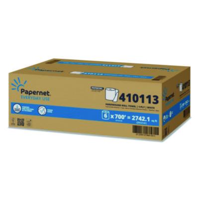 Papernet HyTech Seas Hardwound Roll Towel Heavenly Soft Standard, 1-Ply, 7.9" x 700 ft, White, 6/Carton (410113)
