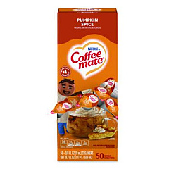 Coffee mate Liquid Coffee Creamer, Pumpkin Spice, 0.38 oz. Mini Cups, 50/Box (75520)