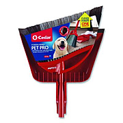 O-Cedar PowerCorner Pet Pro Broom and Step-On Dust Pan, 48" Handle, Red/Black/Gray (168020)