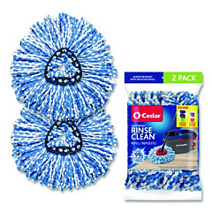 O-Cedar Rinse Clean Refill, Microfiber, Custom Size for Rinse Clean Mop System, Blue/White, 2/Pack, 6 Packs/Carton (172092CT)