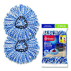 Rinse Clean Refill, Microfiber, Custom Size for Rinse Clean Mop Systems, Blue/White, 2/Pack (172092)
