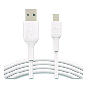 Belkin BOOST CHARGE USB-C to USB-A Cable, 3.3 ft, White, 2/Pack (CAB001BT1MWH)