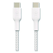 Belkin BOOST CHARGE Braided USB-C to USB-C Cable, 3.3 ft, White (CAB004BT1MWH)