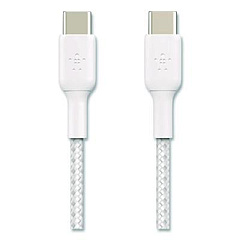 Belkin BOOST CHARGE Braided USB-C to USB-C Cable, 3.3 ft, White (CAB004BT1MWH)