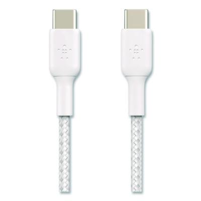 Belkin BOOST CHARGE Braided USB-C to USB-C Cable, 3.3 ft, White (CAB004BT1MWH)