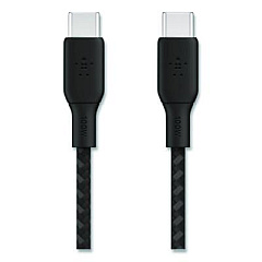Belkin BOOST CHARGE Braided USB-C to USB-C Cable, 100 W Power Delivery, 6.6 ft, Black (CAB014BT2MBK)